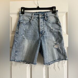 Button-fly denim jean shorts